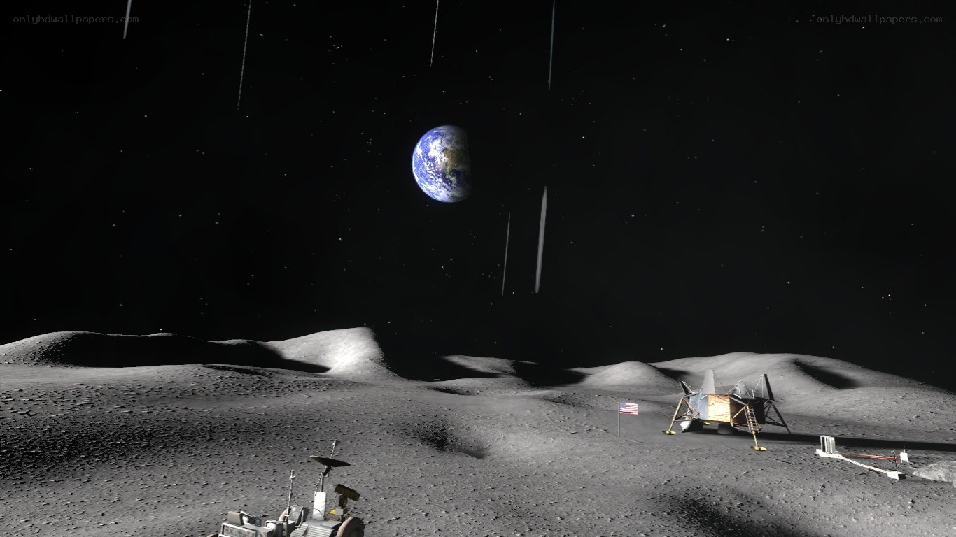 Earth from the Moon surface