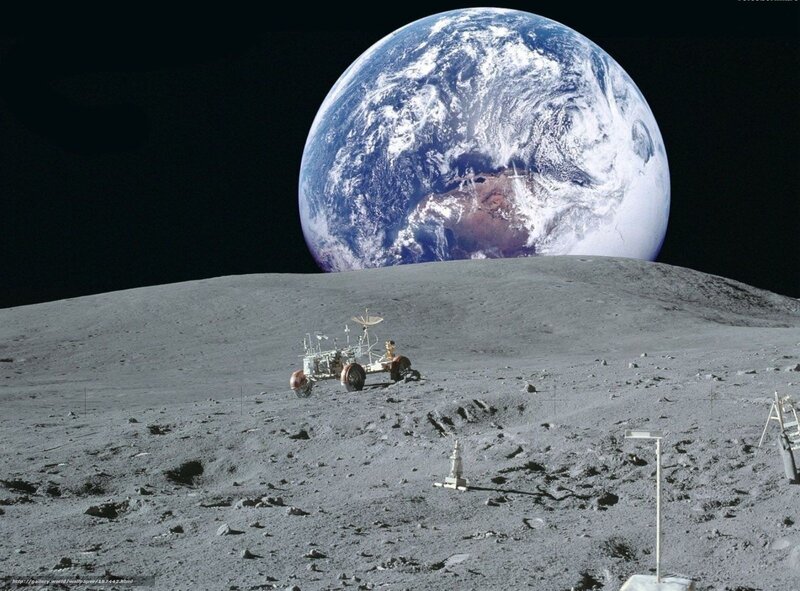 Earth from the Moon surface