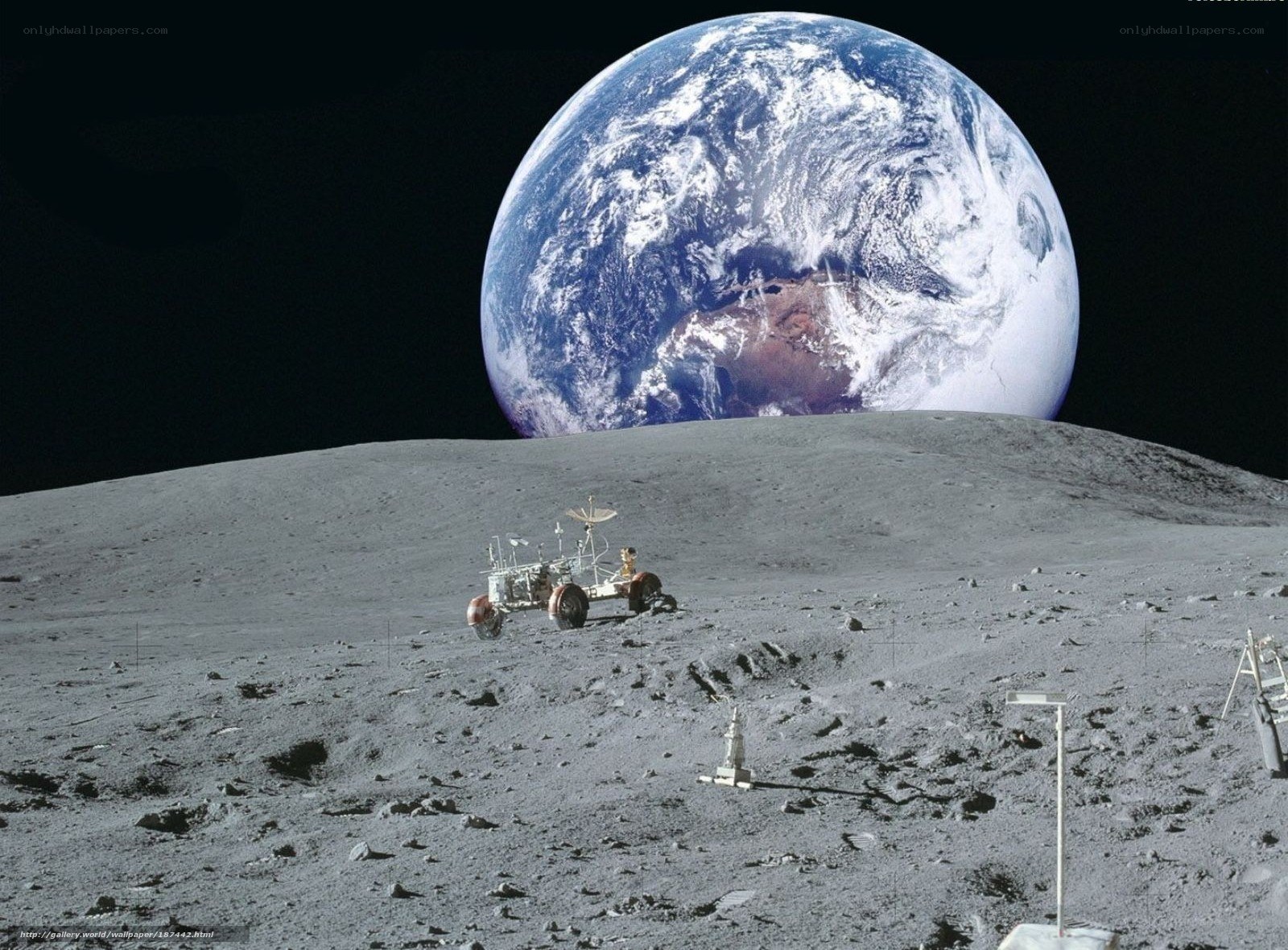 Earth from the Moon surface