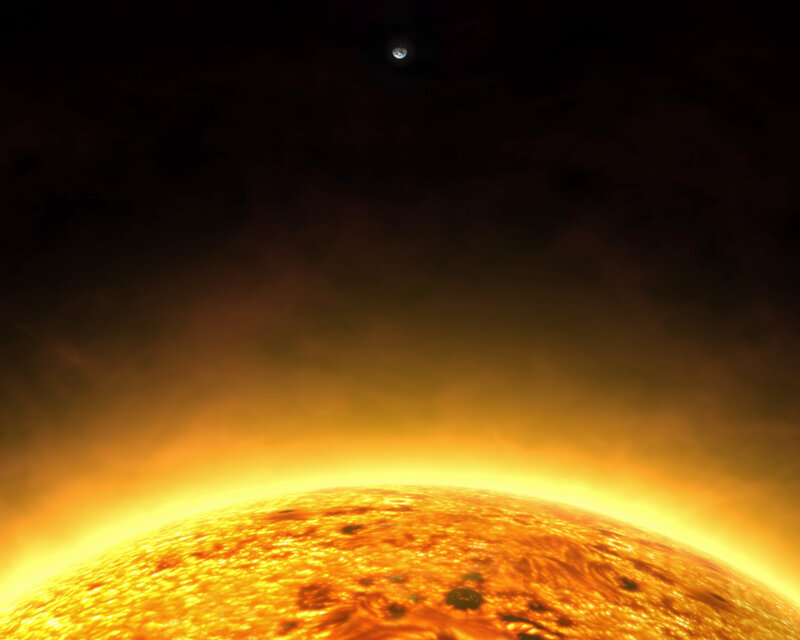Earth from the Sun's surface