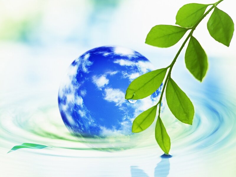 Earth Globe in Water — Blue, Serene