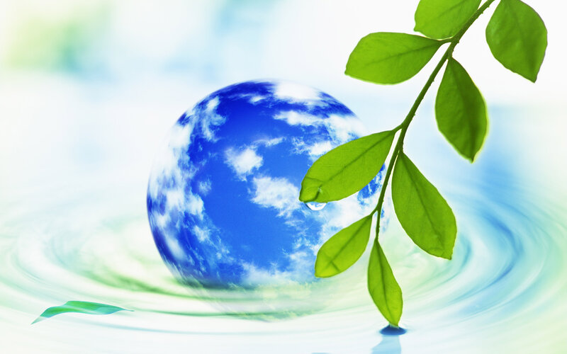 Earth Globe in Water — Blue