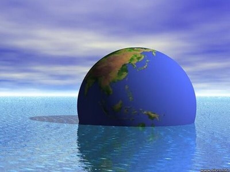 Earth Globe in Water