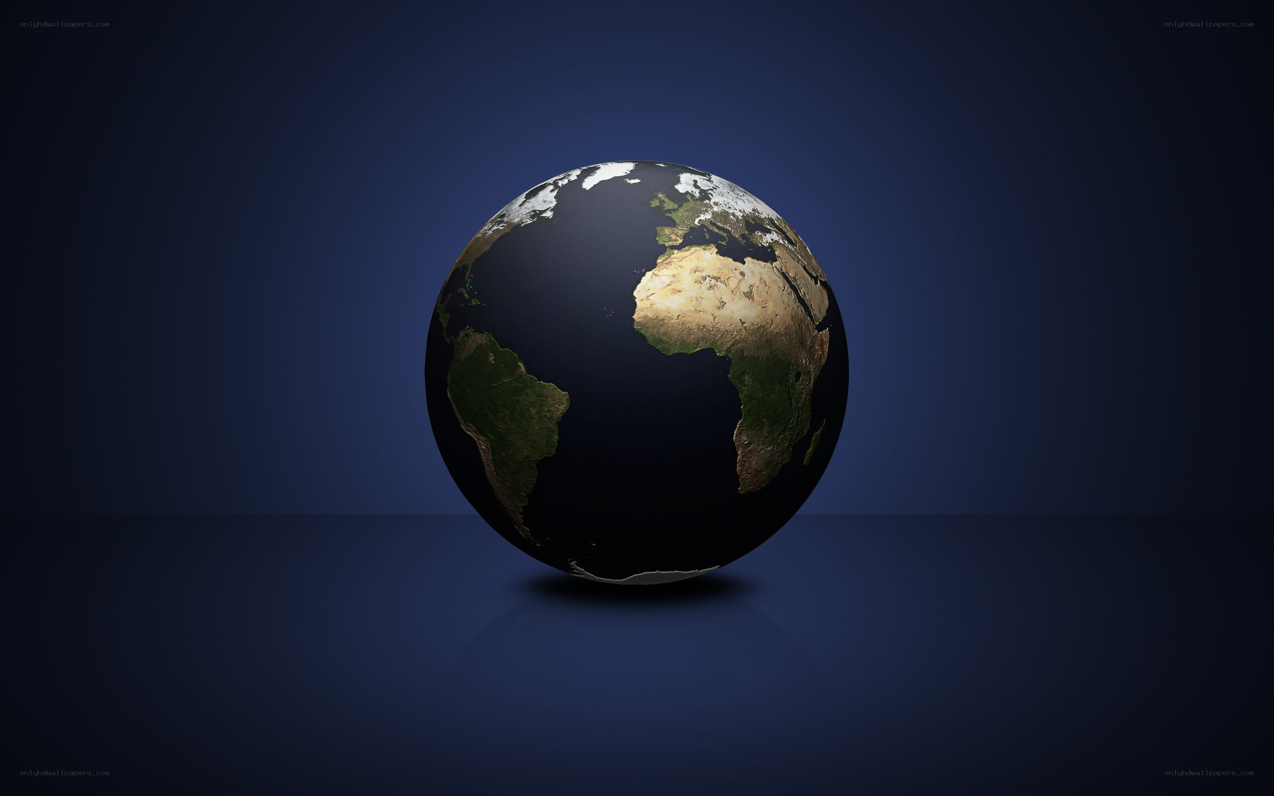 Earth globe on dark background