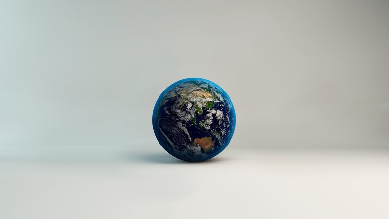 Earth globe on white background