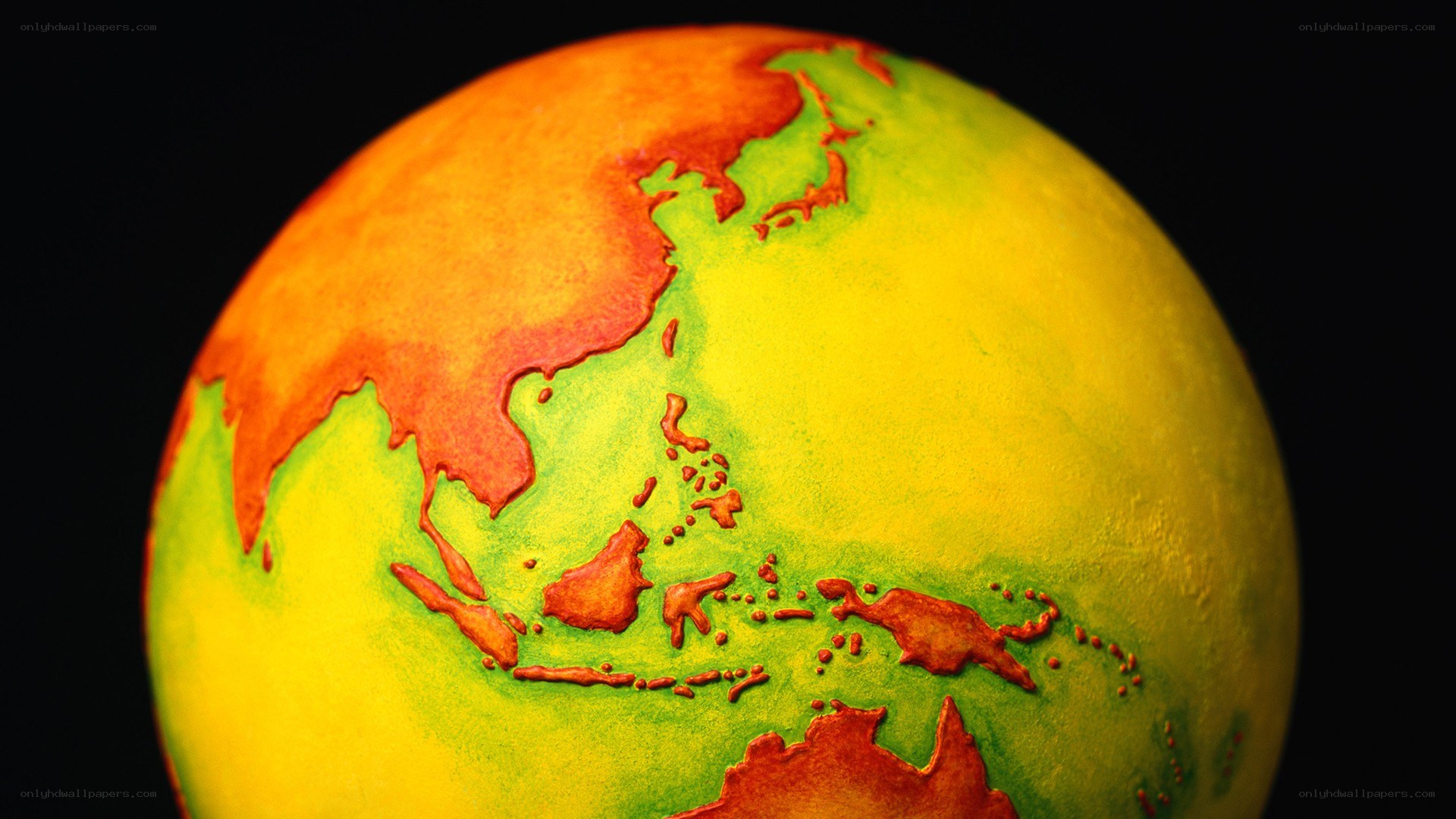 Earth globe with temperature map