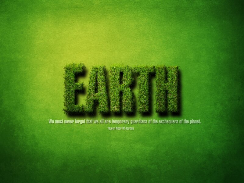 Earth grass text quote