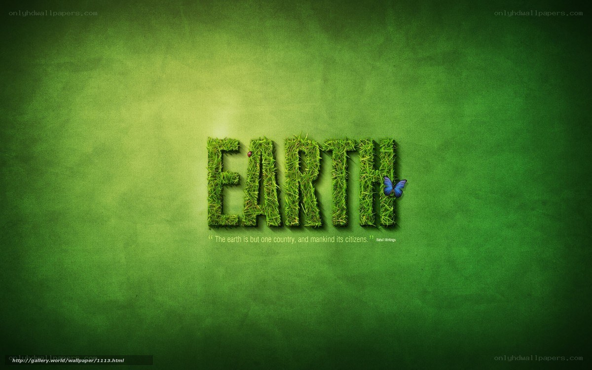 Earth green grass text