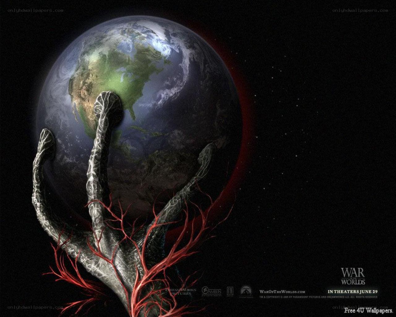 Earth held by alien hand