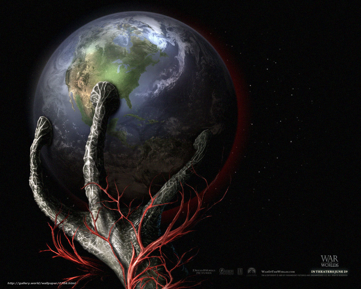 Earth held by alien hand