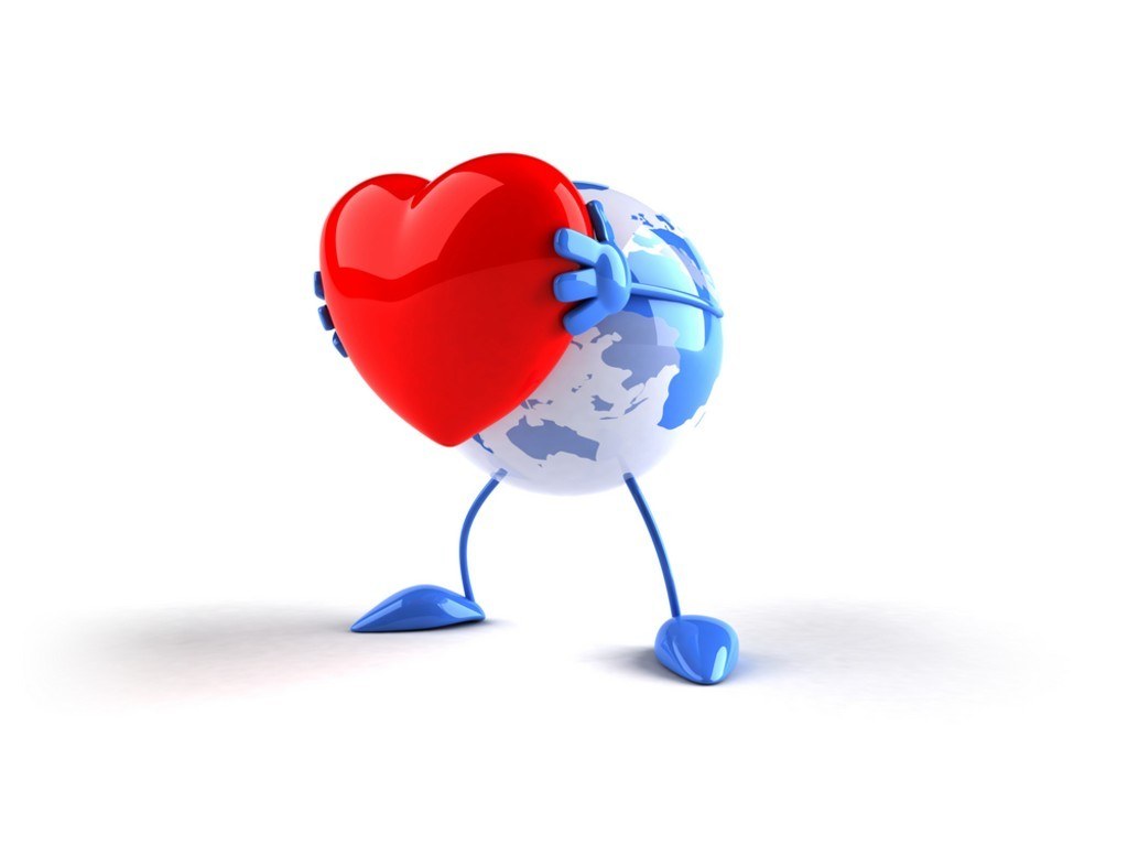Earth holding a heart