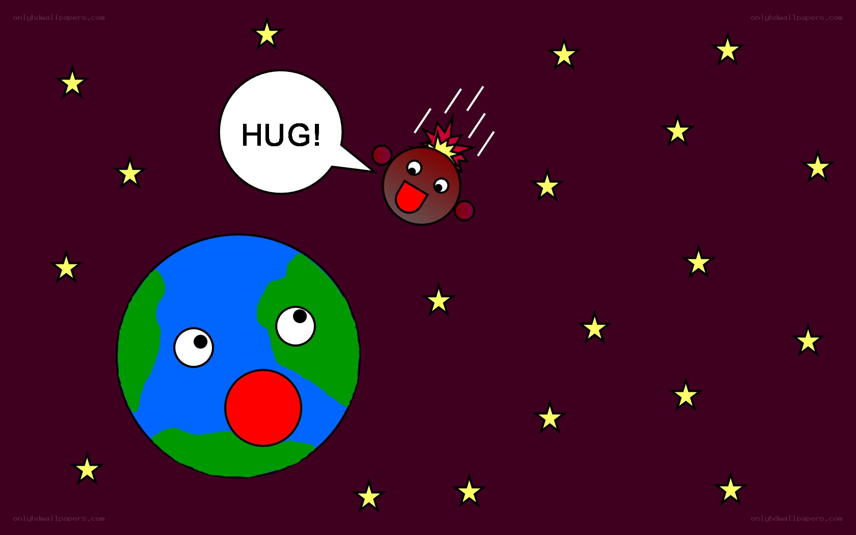 Earth Hugs a Meteor