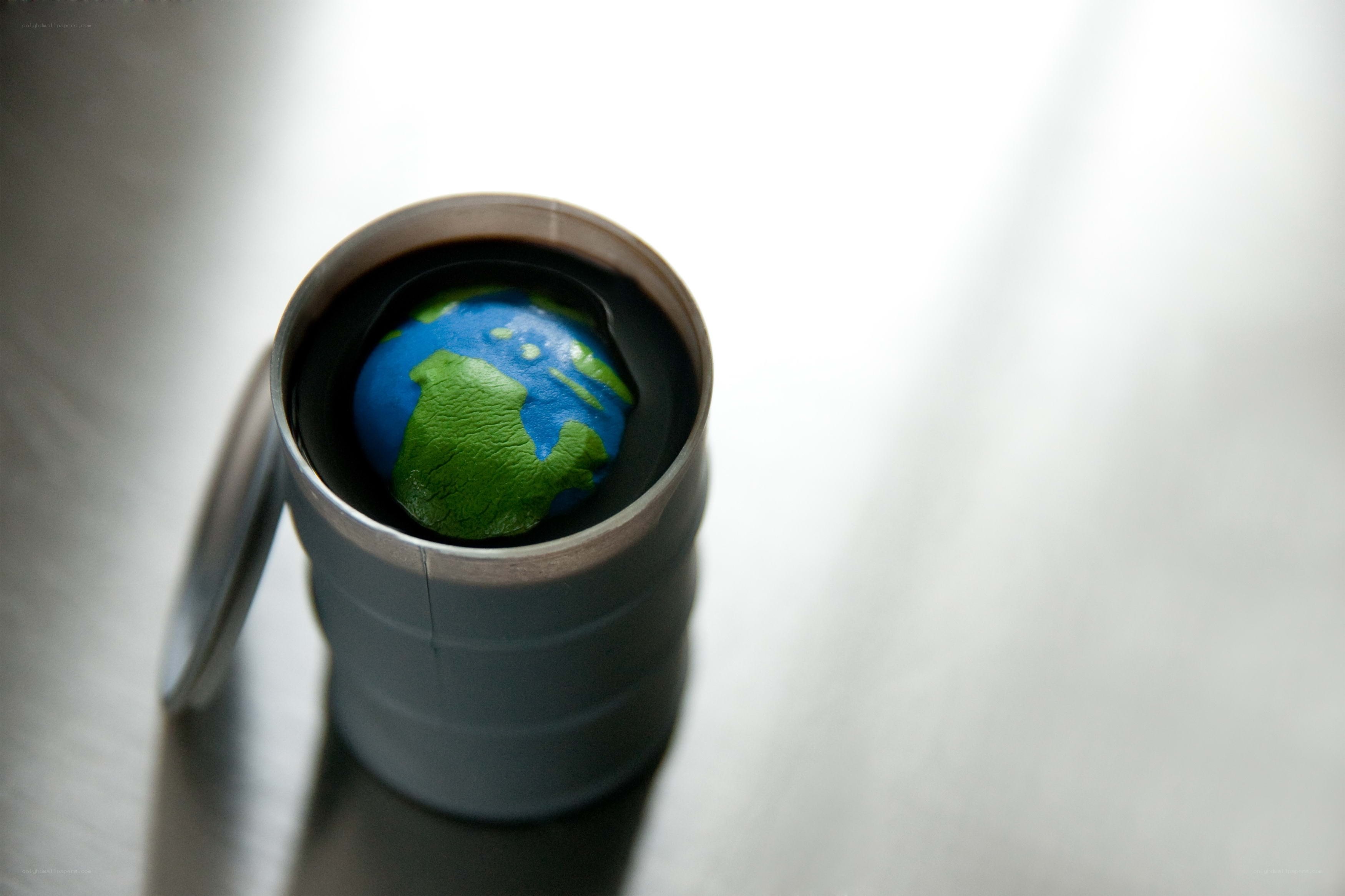 Earth in a container