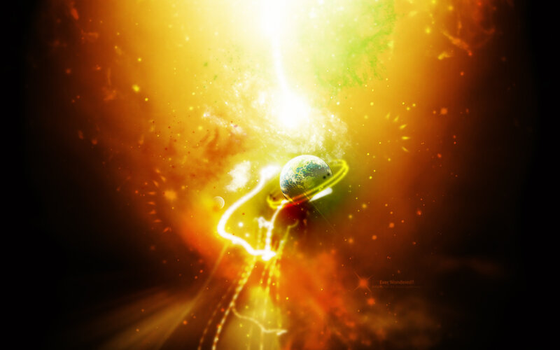 Earth in a cosmic glow