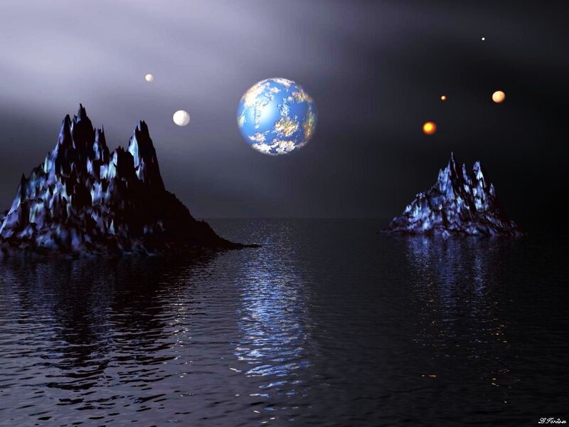 Earth in a cosmic seascape