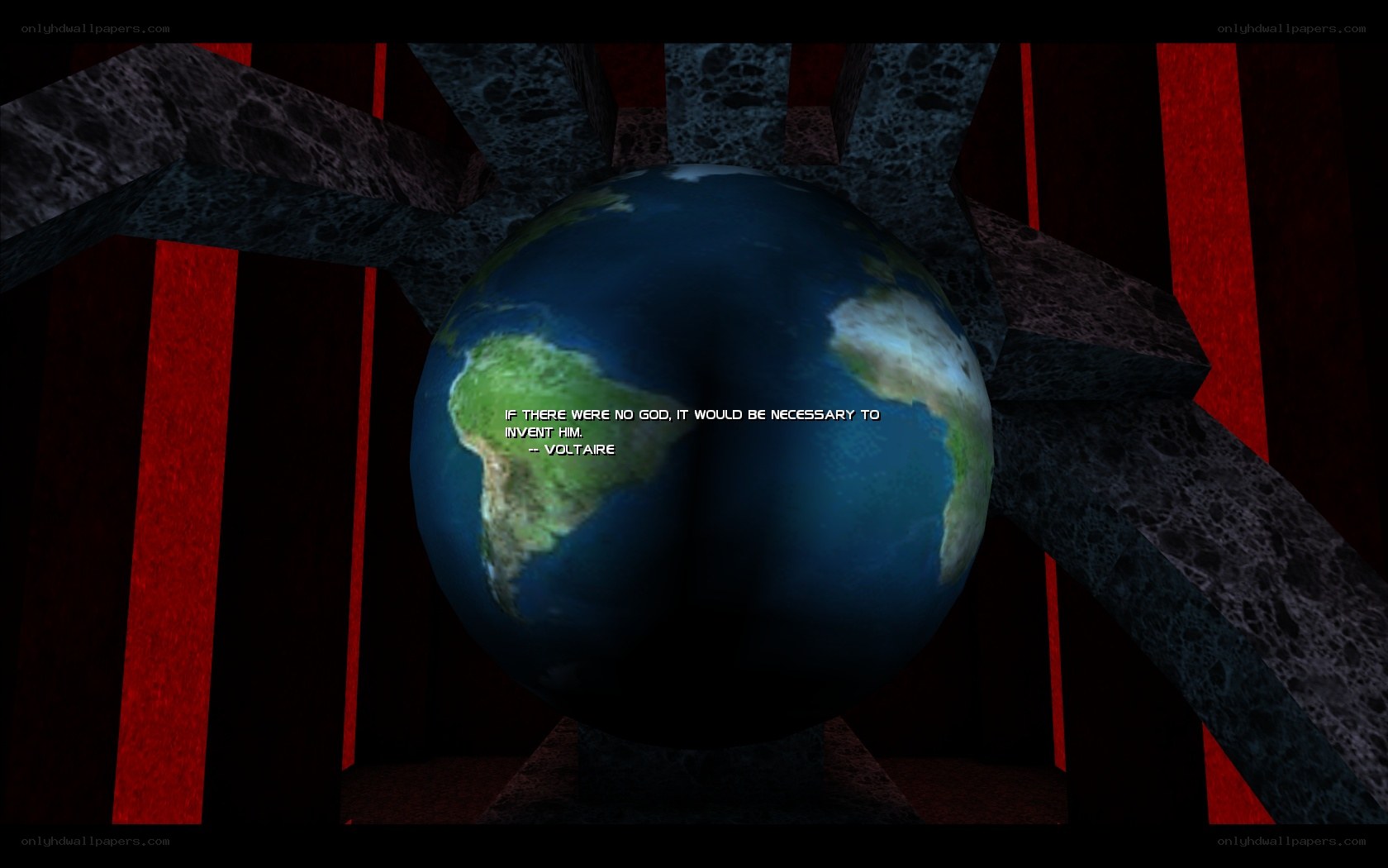 Earth in a dark structure