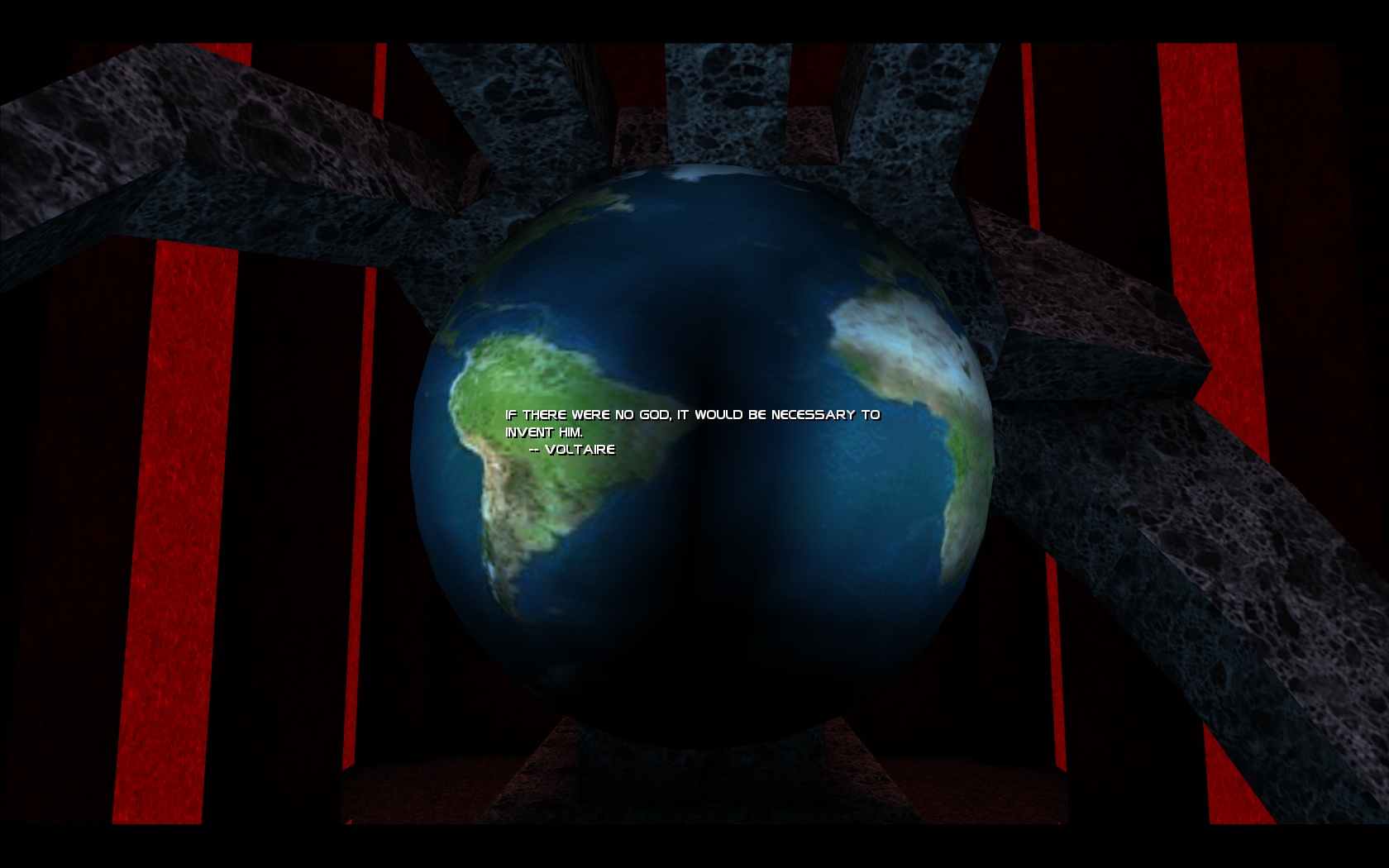 Earth in a dark structure