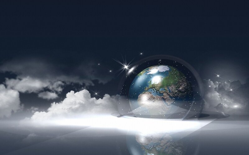 Earth in a glass dome