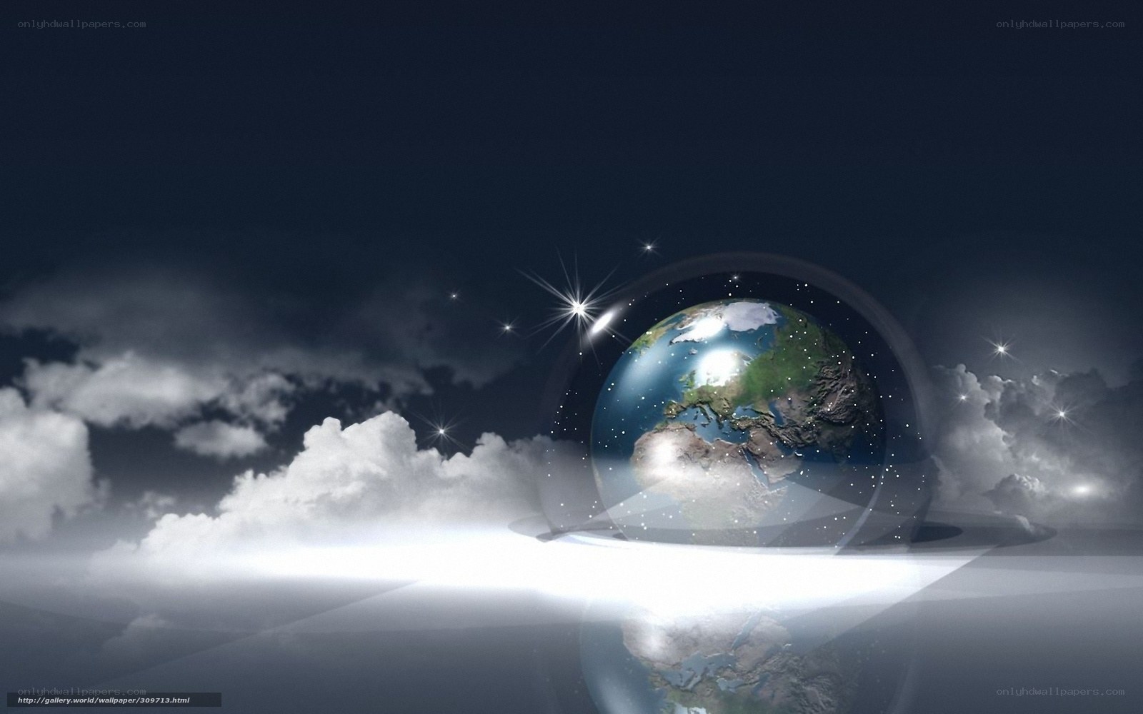 Earth in a glass dome