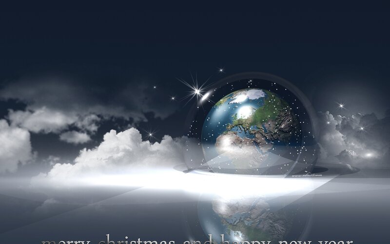 Earth in a Glass Sphere — Blue, Dramatic, Night