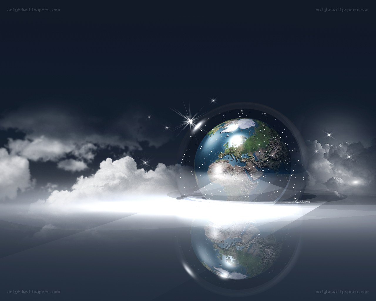 Earth in a glass sphere