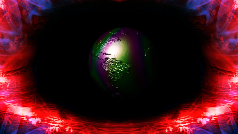 Earth in a Glowing Tunnel