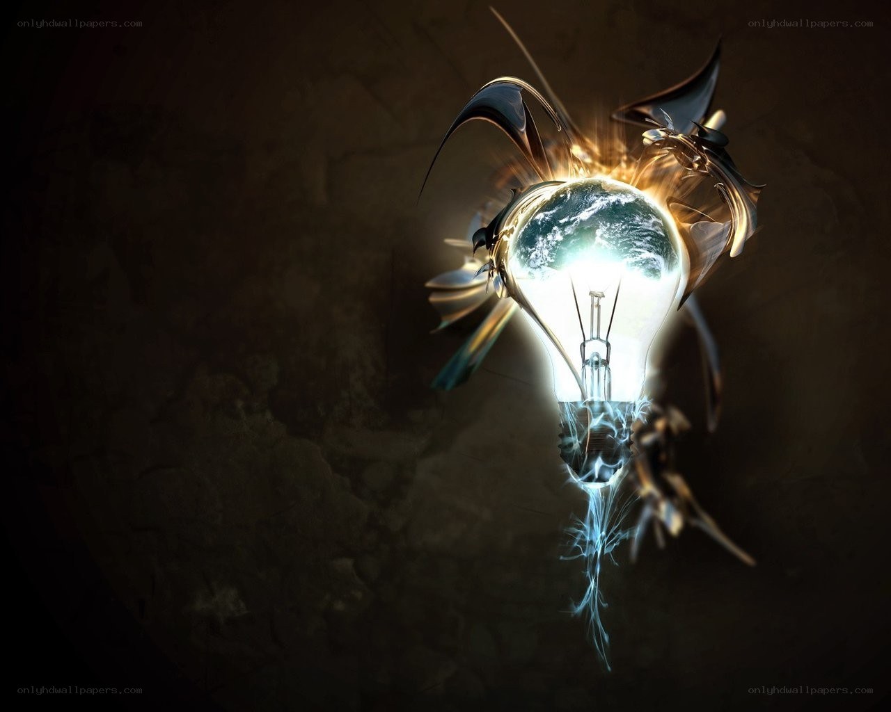 Earth in a light bulb