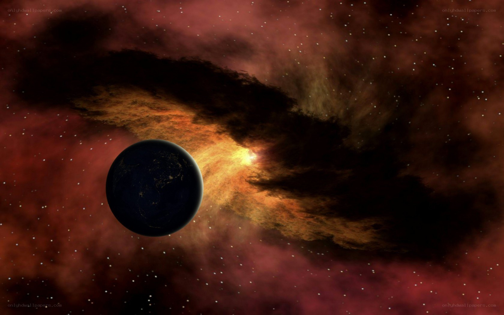 Earth in a nebula