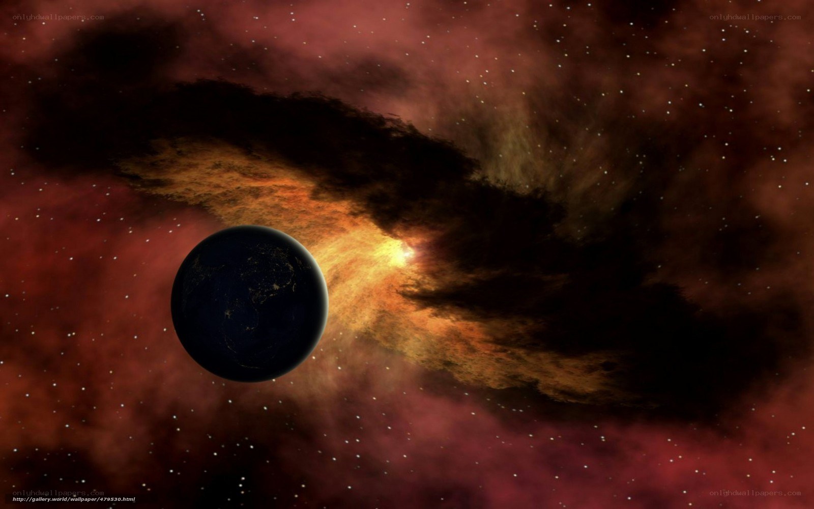 Earth in a nebula