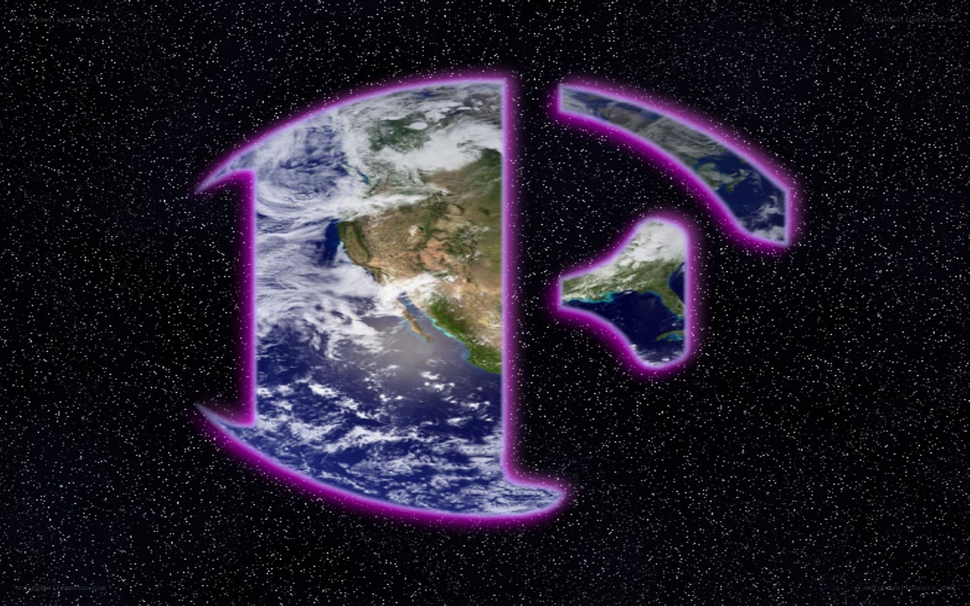 Earth in a stylized logo