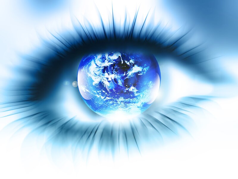 Earth in an Eye — Blue