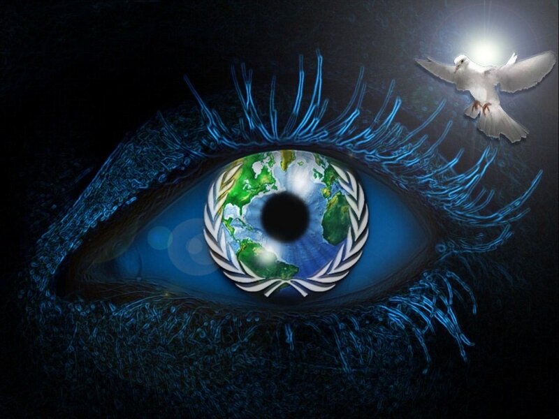 Earth in an eye with dove