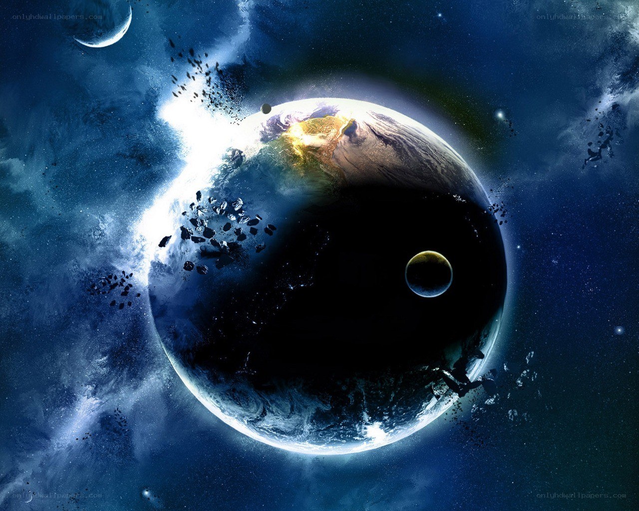 Earth in cosmic collision