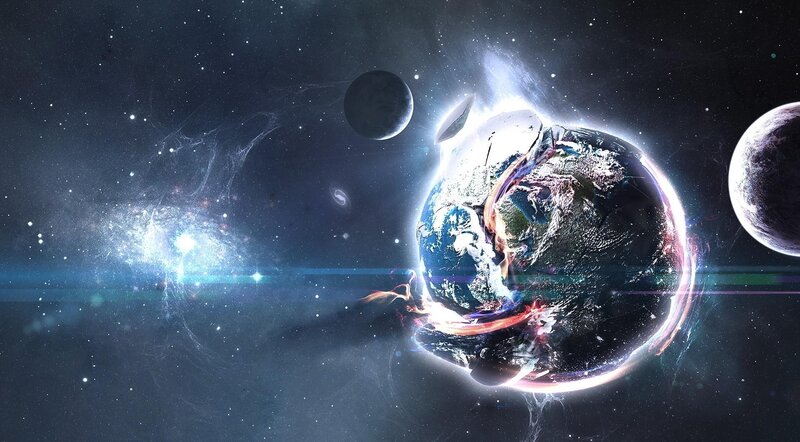 Earth in cosmic collision