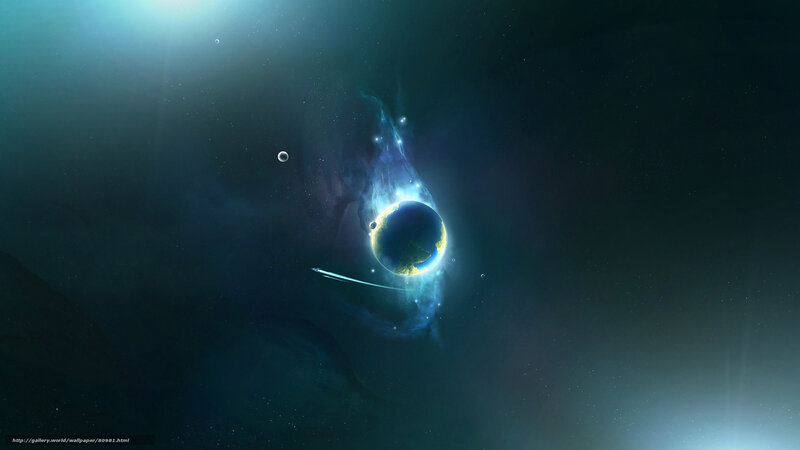 Earth in cosmic nebula