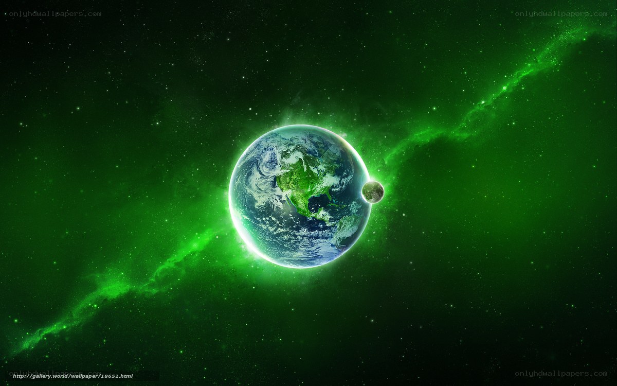 Earth in green space