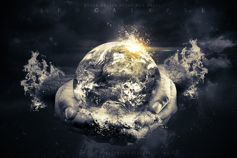 Earth in hands of apocalypse