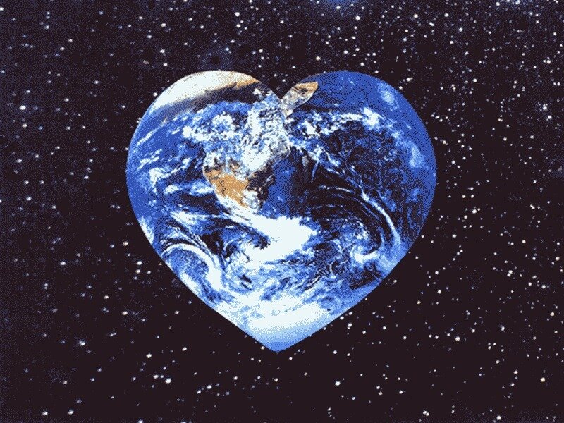 Earth in Heart Shape