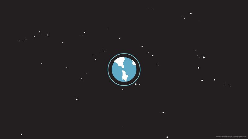 Earth in Space — Black, Serene, Minimalist