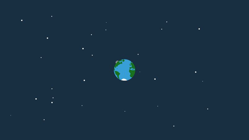 Earth in Space — Blue, Serene, Night