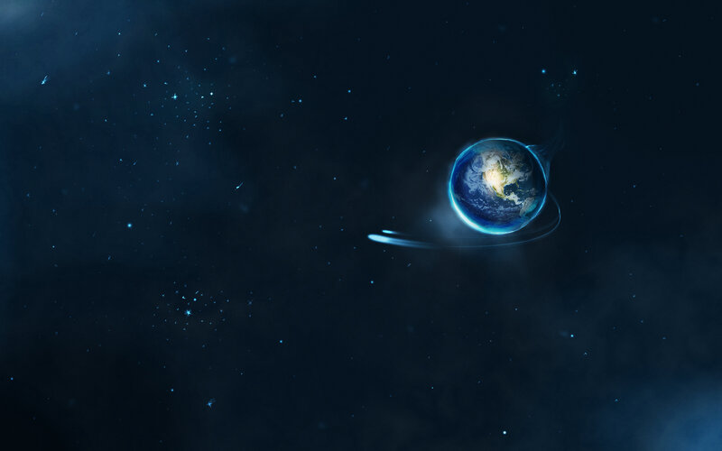 Earth in Space — Blue, Serene