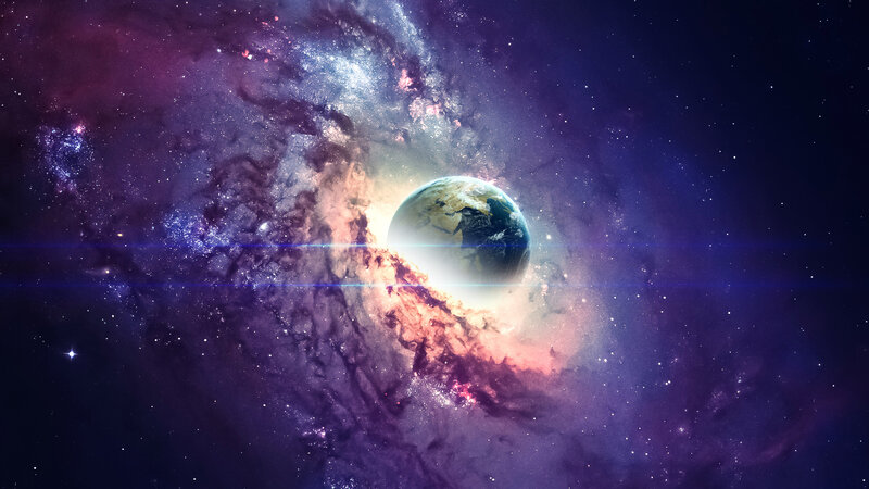Earth in Space — Purple, Cosmic