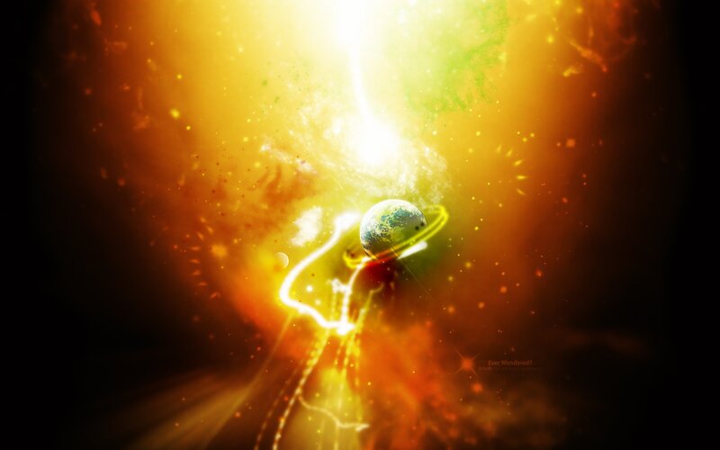 Earth in Space — Yellow, Dramatic