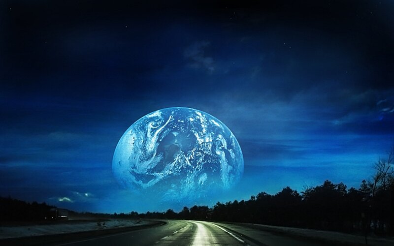 Earth in the night sky