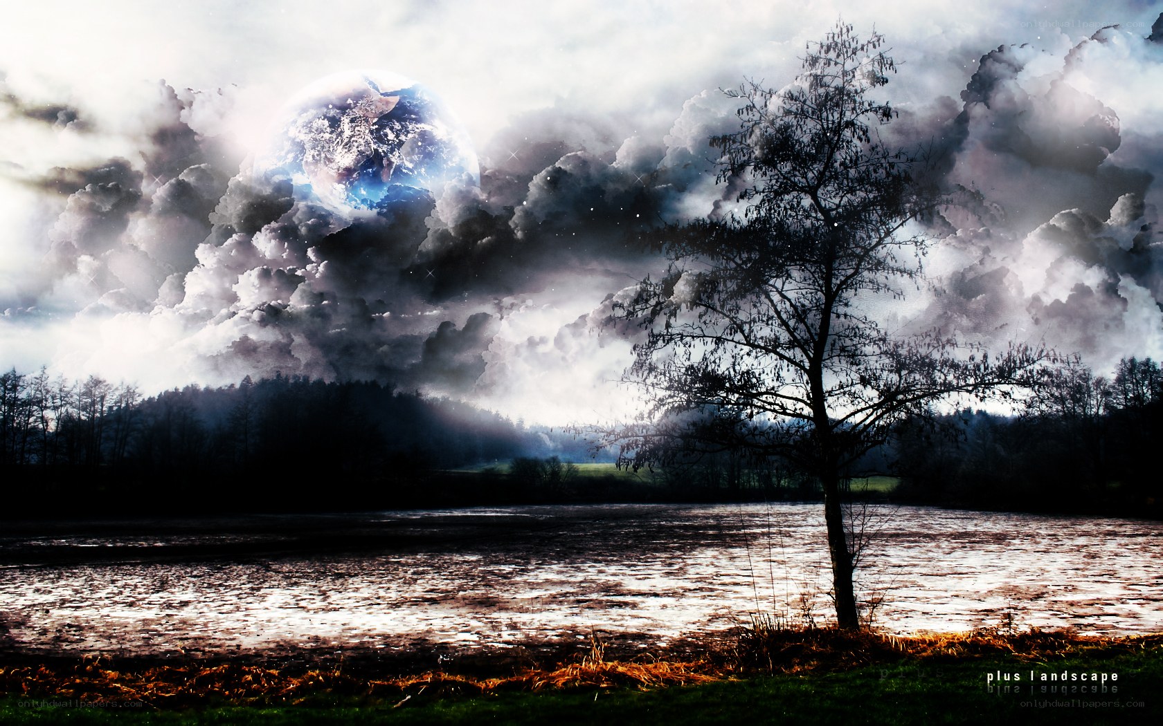 Earth in the sky landscape