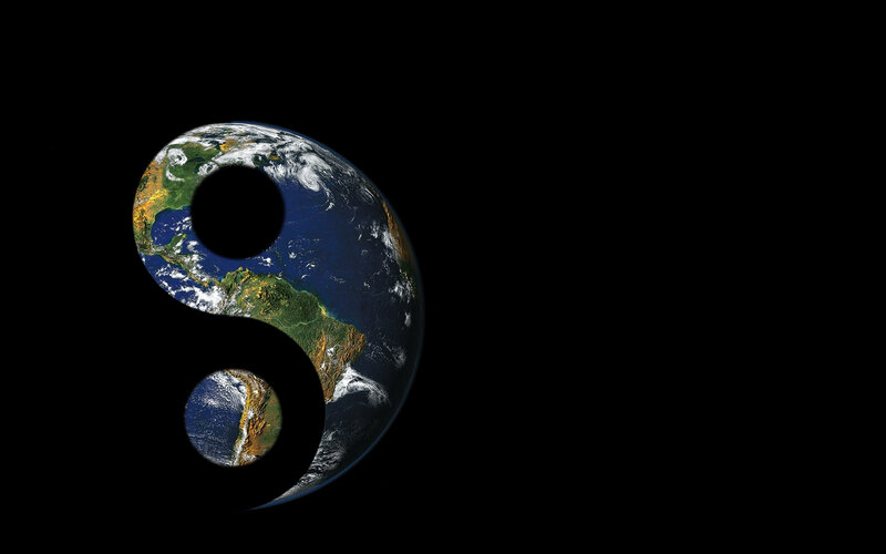 Earth in yin-yang symbol