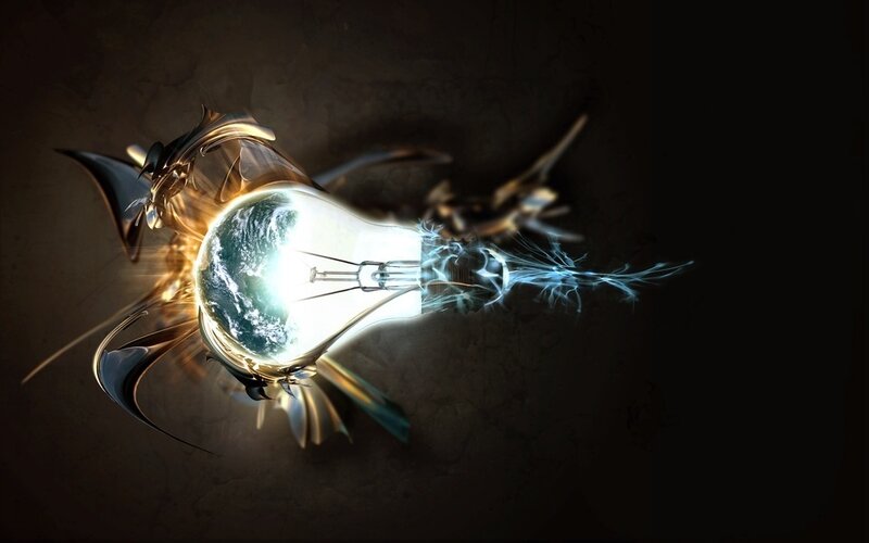 Earth inside a light bulb