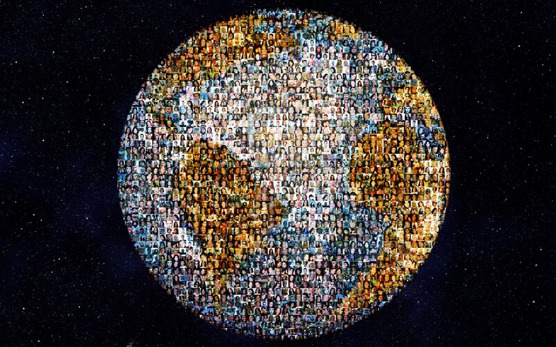 Earth made of portraits