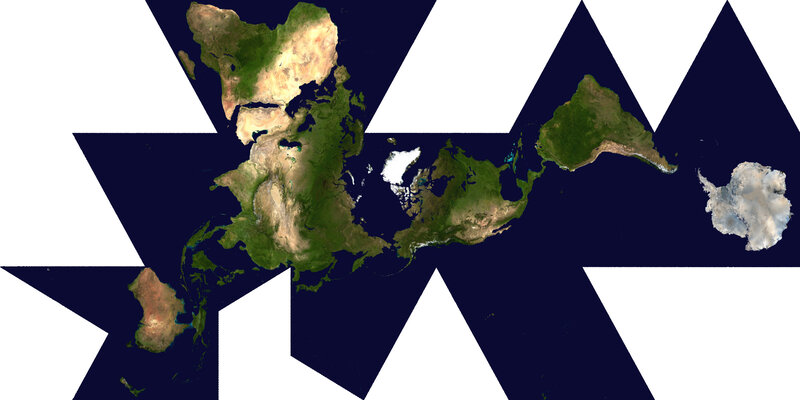 Earth map with star pattern