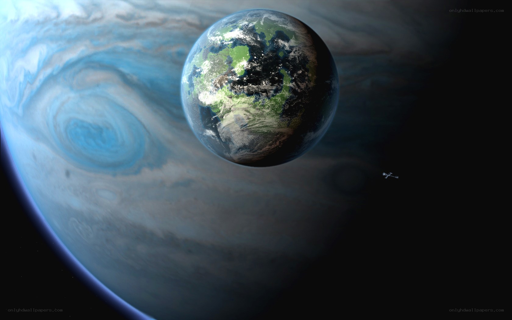 Earth near Jupiter